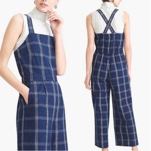 J Crew Plaid Wide Leg Jumpsuit